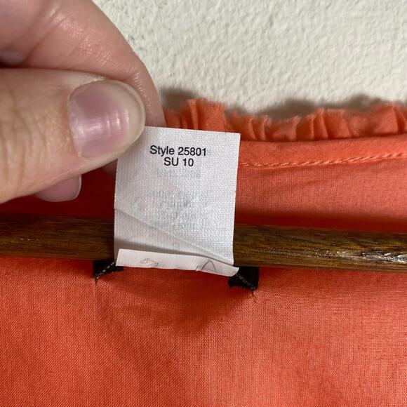 J Crew Size 8 Cotton Silk Blend Lightweight Tank Blouse Top Lined Peach Coral - Picture 10 of 12